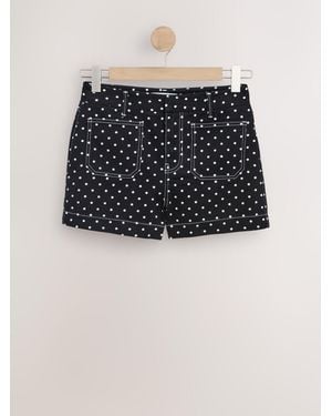 Next Patch Pocket Mini Shorts - Black