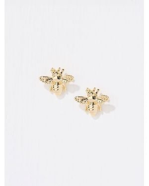 FatFace Tone Bee Stud Earrings - White