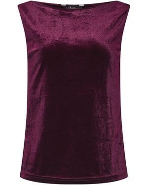 Long Tall Sally Velvet Twist Cowl Neck Top - Purple