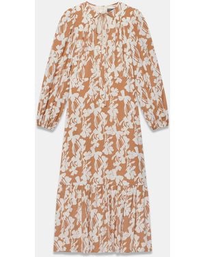 Mint Velvet Mint Velvet Floral Print Midi Dress - Natural