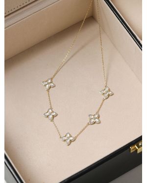 Jon Richard Mother Of Pearl Clover Necklace - Natural