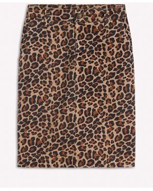 Boden Straight Denim Skirt - Brown