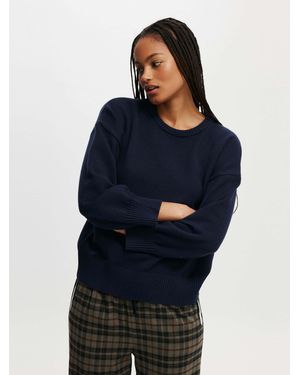 Cotton On Luxe Crew Jumper - Blue