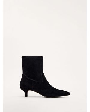 Phase Eight Suede Kitten Boots - Black