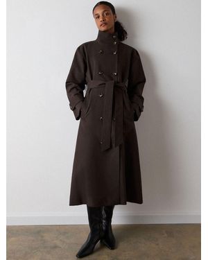 Whistles Funnel Neck Trench Coat - Black