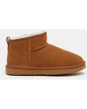 Hush Ultra Mini Sheepskin Boots - Brown