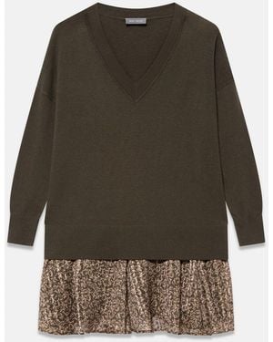 Mint Velvet Wool Blend Printed Mini Dress - Green