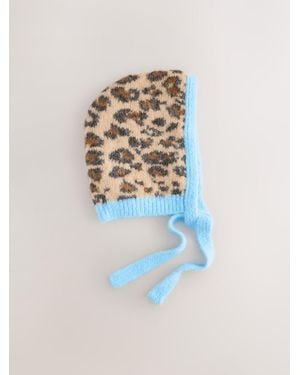 Next Leopard Print Scarf Bonnet Hat - White
