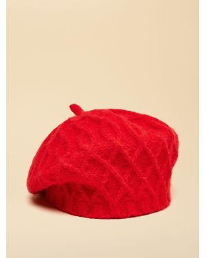 Joules Cable Knit Beret - Red