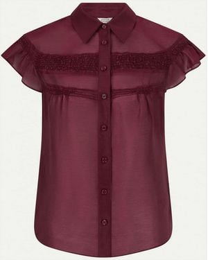 Jigsaw Smocking Blouse - Purple