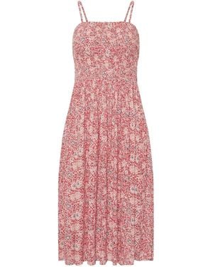 PixieGirl Petite Floral Strappy Midi Dress - Pink