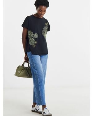 JD Williams Palm Leaf T-Shirt - Blue