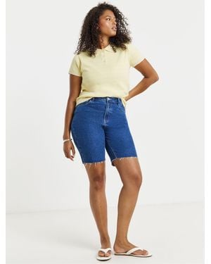 Simply Be Stripe Polo Shirt - Blue