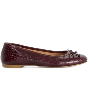 Dune Regular Fit Leather Helenne Ballet Pumps - Brown