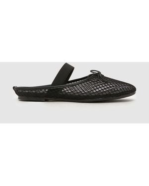 schuh Linnet Backless Mesh Ballerina - Black