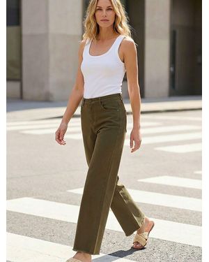 Roman Petite Cotton Frayed Hem Jeans - Natural
