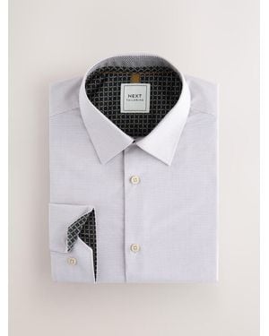 Next Pflegeleichtes Hemd Mit Doppeltem Manschetten Und Besatz - Weiß