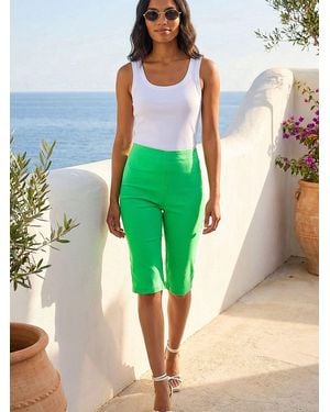 Roman Plain Bengaline Shorts - Green