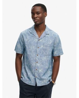 Superdry Vintage Loom Cabana Short Sleeve Shirt - Blue