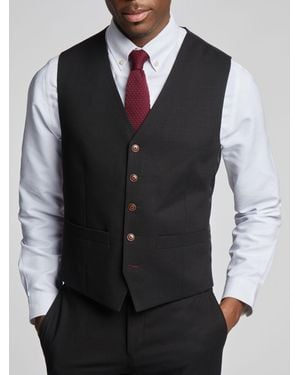Antique Rogue Blake Texture Waistcoat - Black