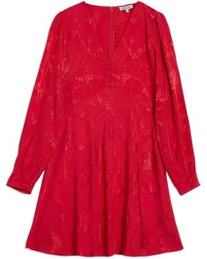 Albaray Jacquard Satin Short Dress - Red