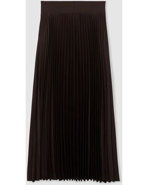Reiss Pleated Midi Skirt - Black