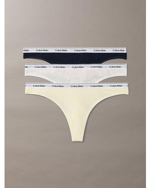 Calvin Klein Calvin Klein Icon Logo Thongs 3 Pack - Gray