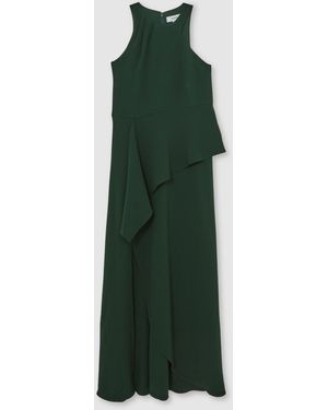 Reiss Halter Neck Maxi Dress in Green | Lyst