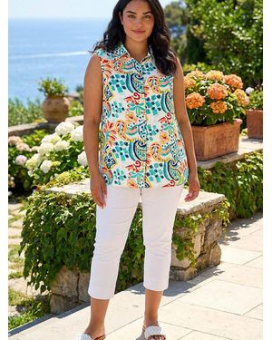 Roman Curve Abstract Print Shirt - Green