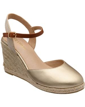 Lotus Wedge Espadrille Shoes - Metallic
