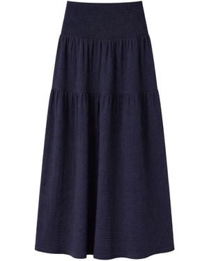 Ro & Zo Cheesecloth Shirred Waistband Skirt - Blue