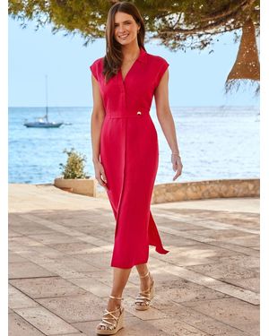 Sosandar Sommerkleid Aus Leinen Mit Taillierter Taille - Mehrfarbig