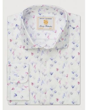 Brook Taverner Floral Cotton Shirt - Grey