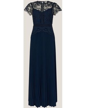 Monsoon Monica Lace Maxi Bridesmaid Dress - Blue