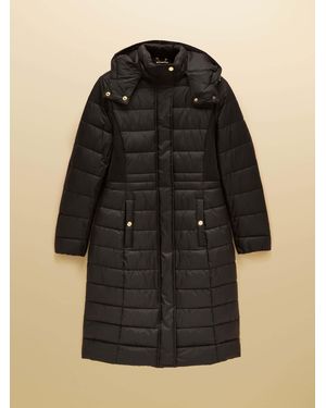 Joules Windborough Showerproof Longline Padded Coat With Hood - Black