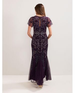 Phase Eight Trish Beaded Dress in Natural | Lyst
