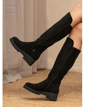 Lunar Gayle Long Stretch Upper Boots - Black