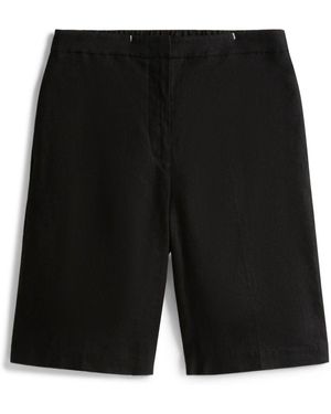 Tommy Hilfiger Linen Blend Slim Tailored Shorts - Black
