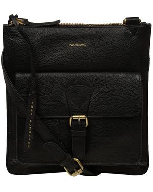 Pure Luxuries Lucienne Leather Cross-Body Bag - Black