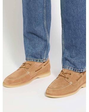 Dune Tan Buoy Boat Shoes - Blue