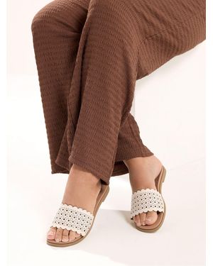 Yours Curve Yours Curve Extra Wide Fit Eee Cut Out Mule Sandals - Brown