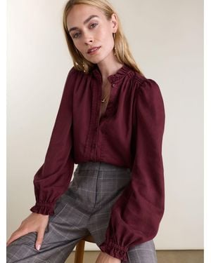 Baukjen Zoe Frill Neck Blouse - Purple