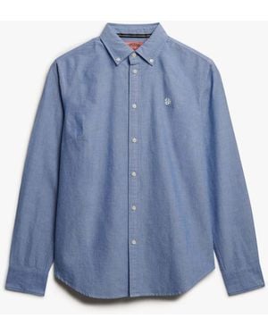 Superdry Slim Oxford Long Sleeve Shirt - Blue