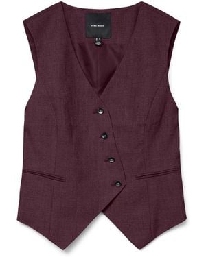 Vero Moda Asymmetric Button Waistcoat - Purple
