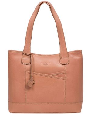 Conkca 'Little Patience' Leather Tote Bag - Pink