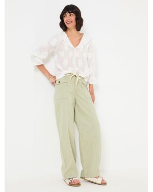 FatFace Fatface Henrietta Light Wide Leg Cargo Pants - White