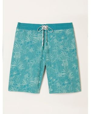 FatFace Fatface Badeshorts Mit Bambus-Print - Blau