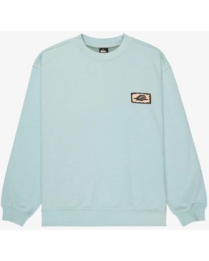 Quiksilver Elevated Backprint Graphic Crew Neck Sweatshirt - Blue