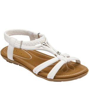 Lotus Flat Slingback Sandals - White