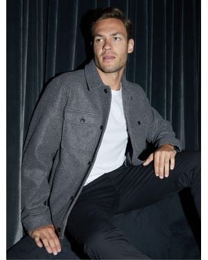 Threadbare Brushed Button Up Shacket - Black